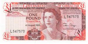 1 Pound Gibraltar 1988 p20e